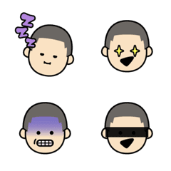[LINE絵文字] 男子の絵文字（ボウズ頭A）の画像