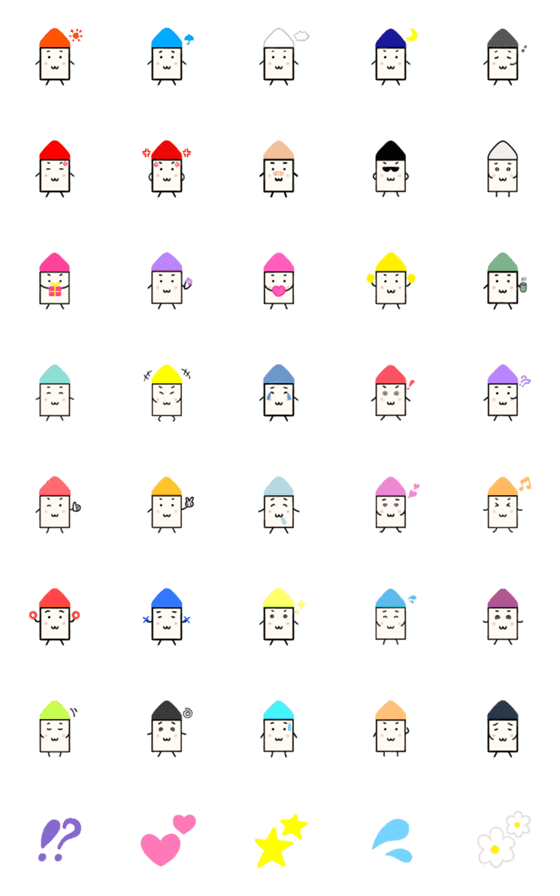 [LINE絵文字]毎日使えるクレヨンの画像一覧