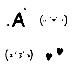 [LINE絵文字] 可愛い 手書きアルファベット 黒 ローマ字の画像