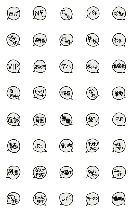 [LINE絵文字]もにゃがよくつかうことばの画像一覧