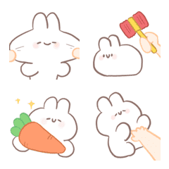 [LINE絵文字] Smiling Rabbit: soft and elastic1の画像