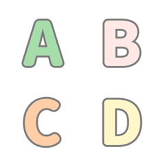 [LINE絵文字] 薄い色 春 ♥ ABC 123 英語 数字の画像