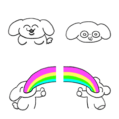 [LINE絵文字] ハハ犬のダイナミックな絵文字ステッカーの画像