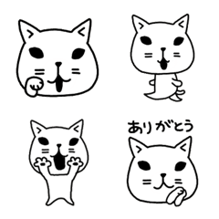 [LINE絵文字] 近所のねこ 白の画像