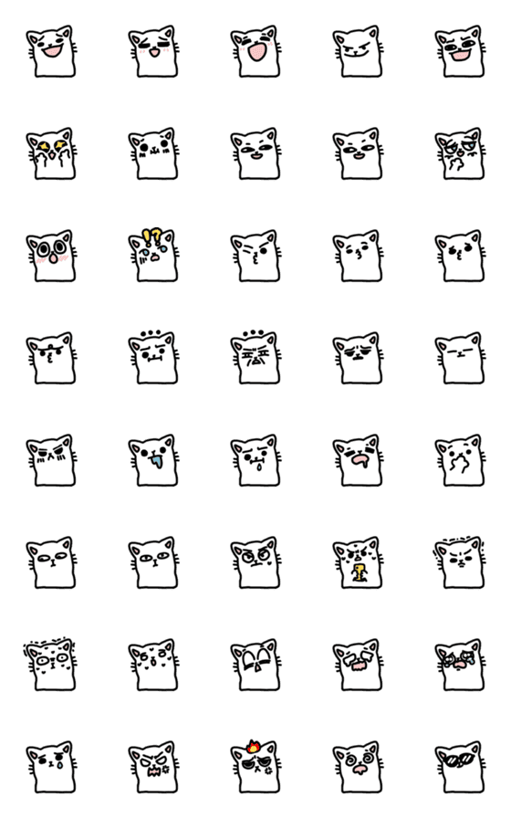 [LINE絵文字]Whithy Katty Emoji 2の画像一覧