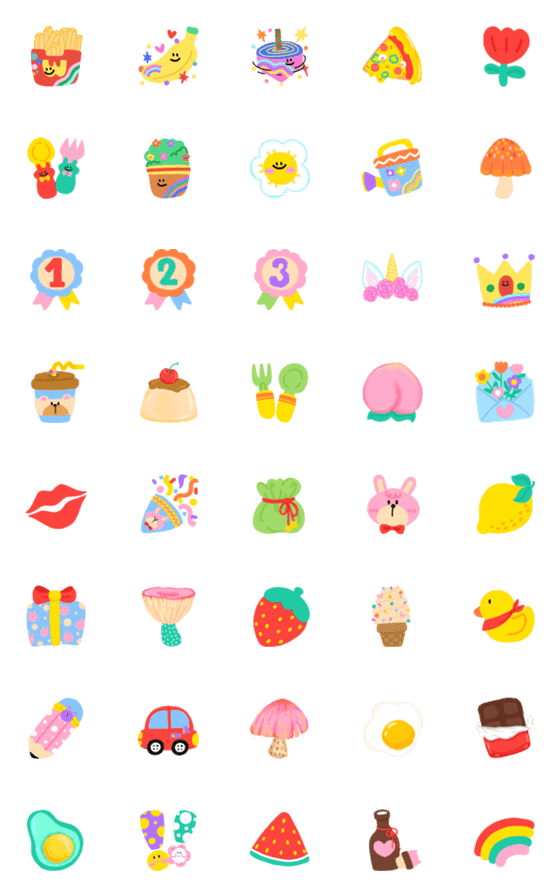 [LINE絵文字]Cutie pastel things emoji 3の画像一覧