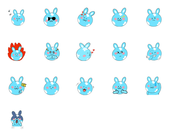 [LINE絵文字]cloud rabbitの画像一覧