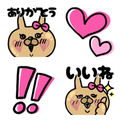 [LINE絵文字] ガングロうさもかちゃん♥絵文字①の画像