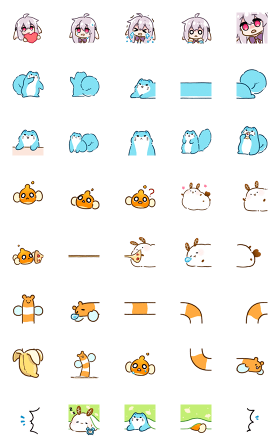 [LINE絵文字]Bubble Wave Emoji 01の画像一覧