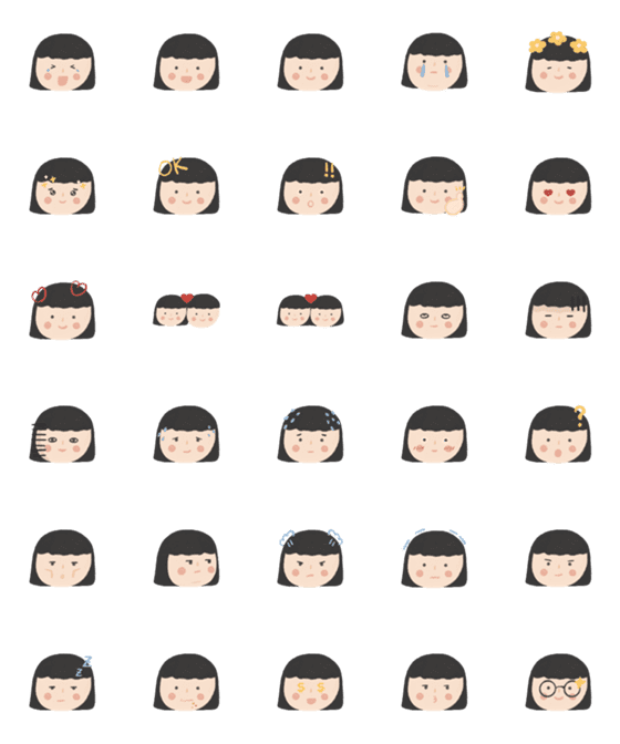 [LINE絵文字]The Girl emojisの画像一覧