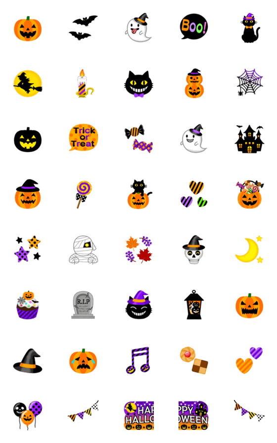 [LINE絵文字]ハロウィン★絵文字の画像一覧