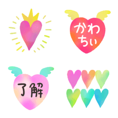 [LINE絵文字] 毎日使える♥ゆめかわハートMixの画像