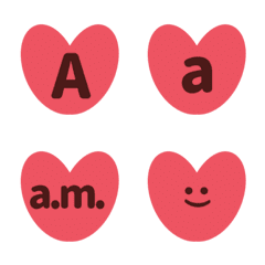 [LINE絵文字] ハート 紅べに ♥ ABC 123 英語 数字の画像