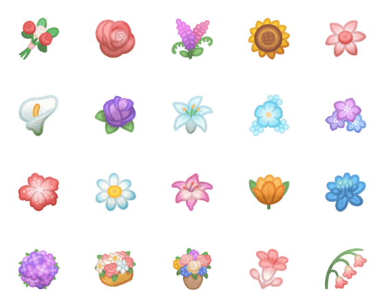 [LINE絵文字]Colorful flowersの画像一覧