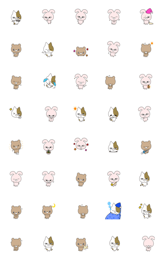 [LINE絵文字]アニマルちゃんたちの日常の挨拶の画像一覧