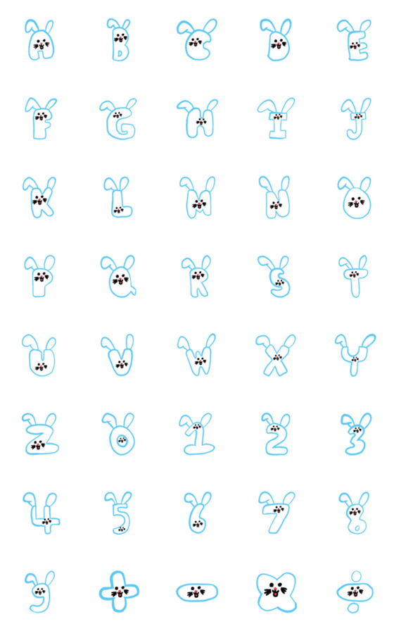 [LINE絵文字]Rabbit A-Zの画像一覧