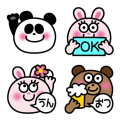 [LINE絵文字] うさくまぱんだの絵文字の画像