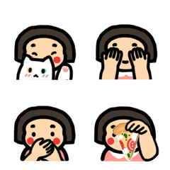 [LINE絵文字] Girly Cartoon Emojiの画像