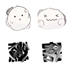[LINE絵文字] why why - Mosaic - sketch styleの画像