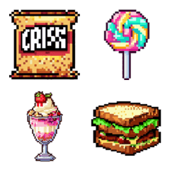[LINE絵文字] 食べ物いろいろ〇かわいいピクセルアートの画像
