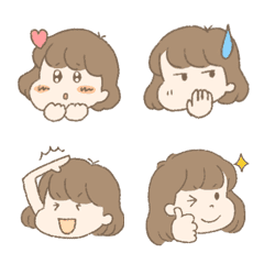 [LINE絵文字] ほっこりやさしい女の子の絵文字の画像