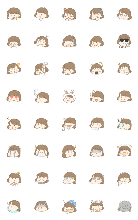 [LINE絵文字]ほっこりやさしい女の子の絵文字の画像一覧