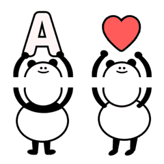 [LINE絵文字] パンダ 動く ♥ ABC 123 英語 数字の画像