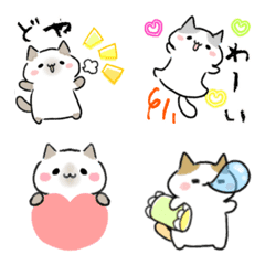 [LINE絵文字] ゆるいネコ♡スタンプ絵文字の画像