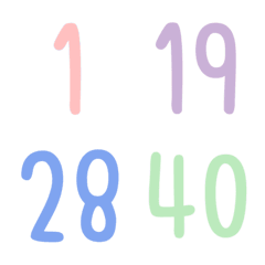 [LINE絵文字] Cute numbers 1-40 no.1の画像