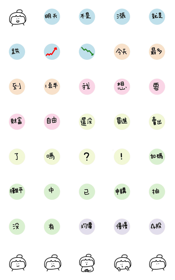[LINE絵文字]手書きの中国語の単語ステッカー26の画像一覧