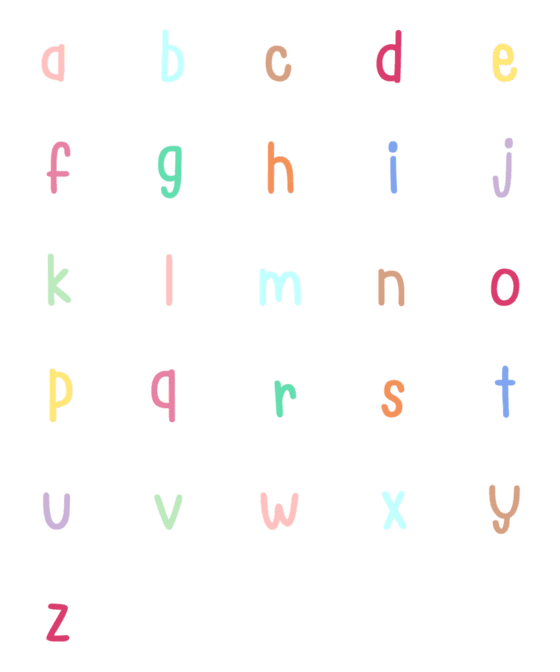 [LINE絵文字]English Small Lettersの画像一覧