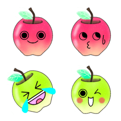 [LINE絵文字] 赤りんごとグリーンアップルの絵文字の画像
