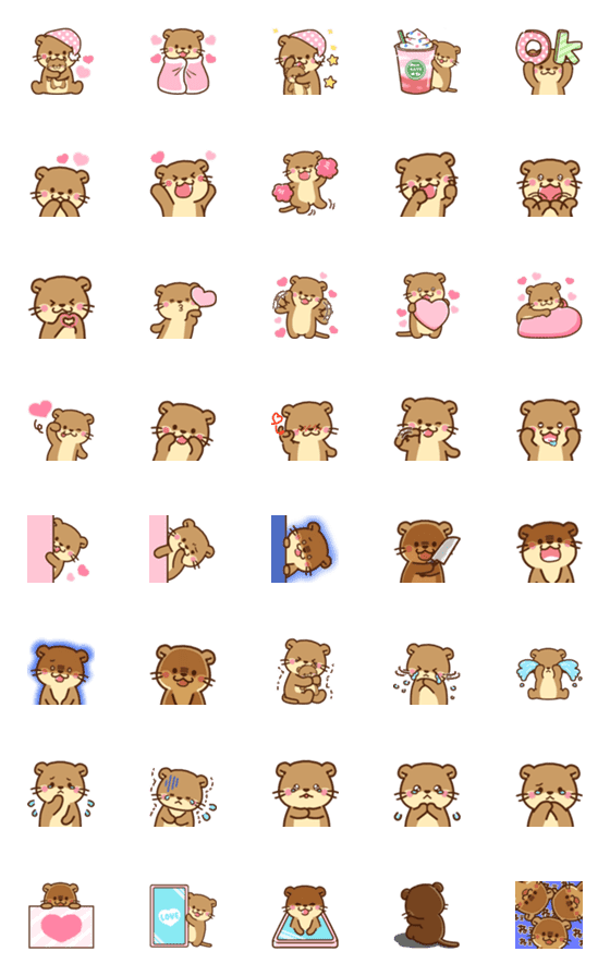 [LINE絵文字]コツメカワウソ♡メンヘラ＆ヤンデレの画像一覧
