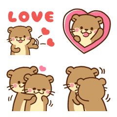 [LINE絵文字] コツメカワウソ♡ラブラブ5の画像