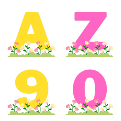 [LINE絵文字] Flower number set cute cuteの画像