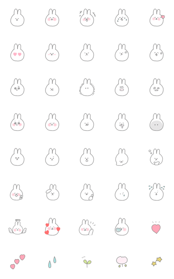 [LINE絵文字]ゆるいうさぎの絵文字ですの画像一覧