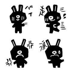 [LINE絵文字] 鼻でか黒うさたん。絵文字スタンプの画像