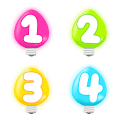 [LINE絵文字] Number neon light colourful puffy emojiの画像