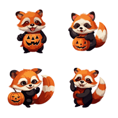 [LINE絵文字] Halloween Red Pandaの画像
