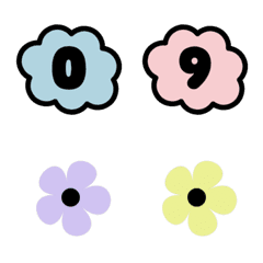 [LINE絵文字] emoji number flower set cuteの画像