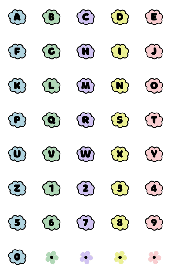 [LINE絵文字]emoji number flower set cuteの画像一覧