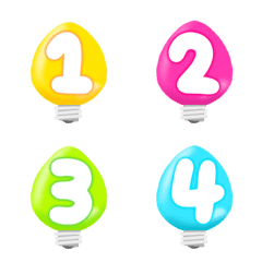 [LINE絵文字] Number neon light colour emoji animateの画像