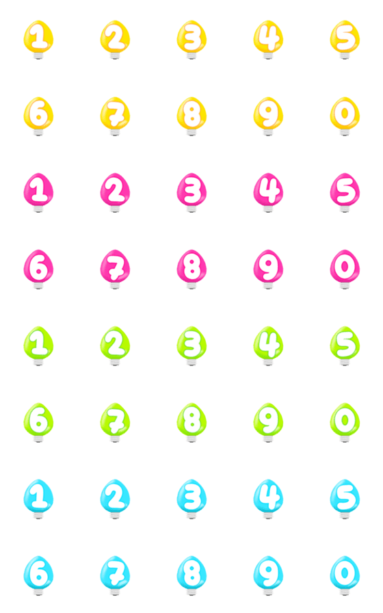 [LINE絵文字]Number neon light colour emoji animateの画像一覧