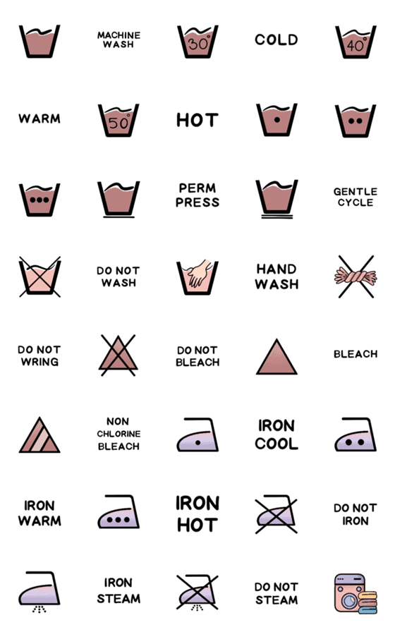[LINE絵文字]Care Label : Washingの画像一覧