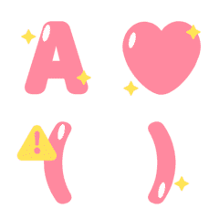 [LINE絵文字] 輝く ピンク 動く ♥ ABC 123 英語 数字の画像