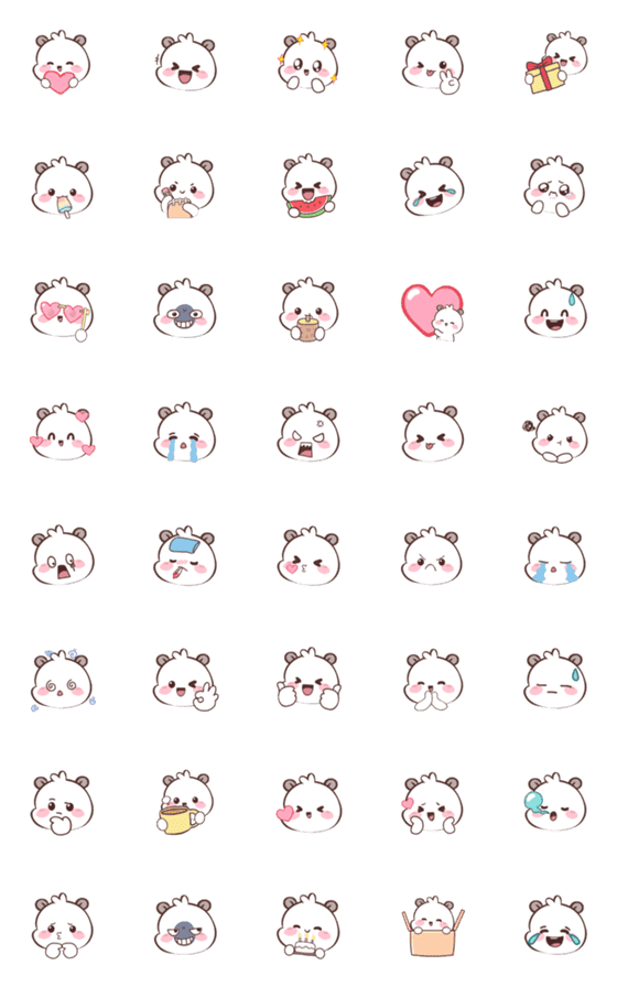 [LINE絵文字]White Panda 4 (Emoji)の画像一覧