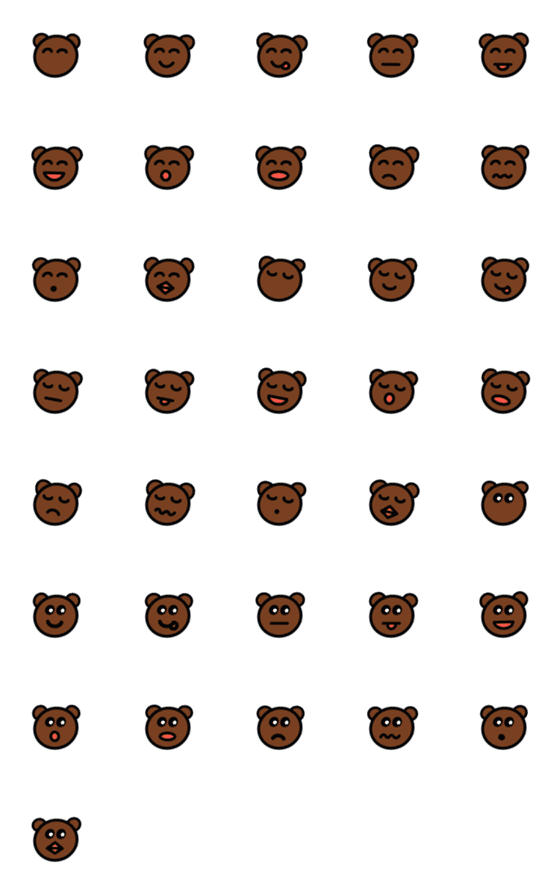 [LINE絵文字]Simple bear_の画像一覧