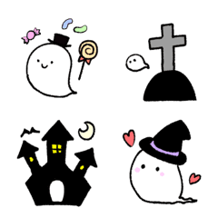 [LINE絵文字] ハロウィンの可愛いパステル絵文字の画像