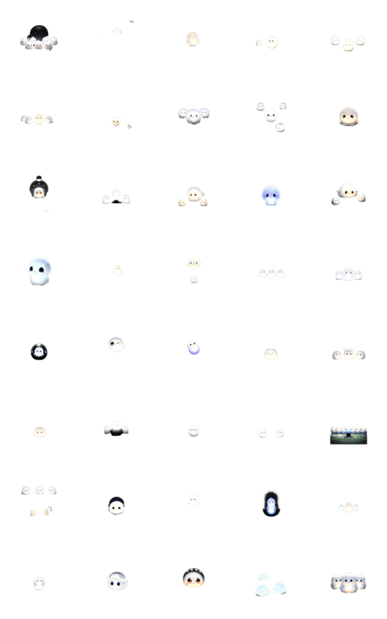 [LINE絵文字]Adorable Little Ghost-emoji stickersの画像一覧