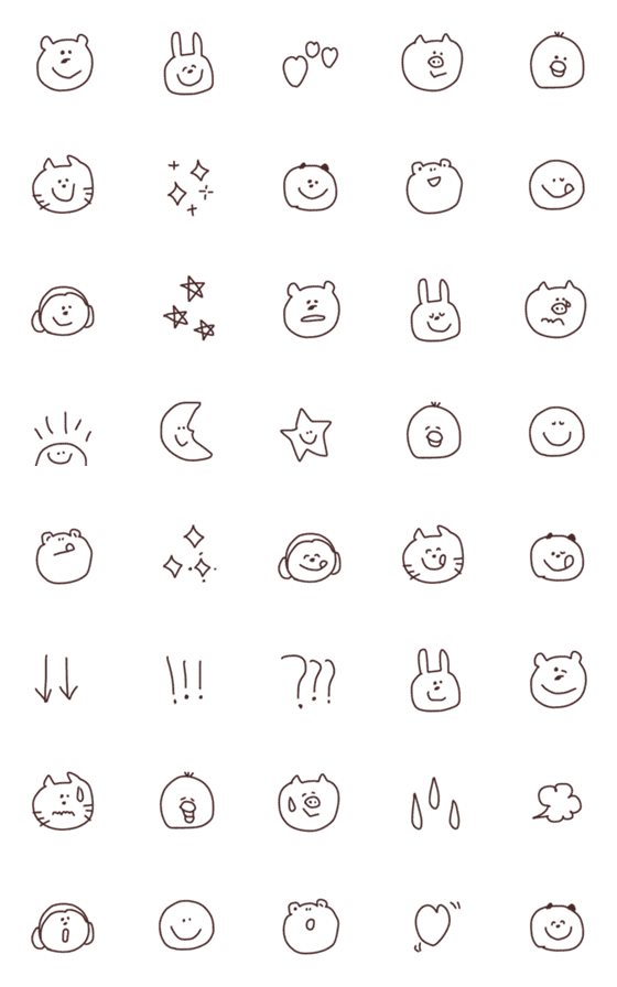 [LINE絵文字]《＊ゆるっとらくがき絵文字＊》の画像一覧